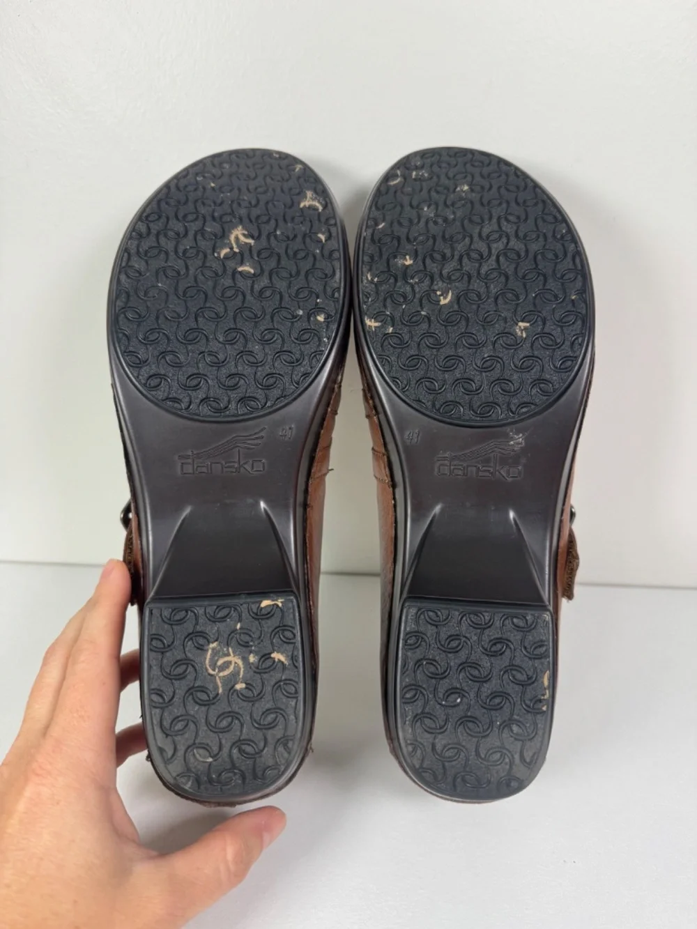 Dansko Tina Brown Leather Mary Jane Ortho Wedge Comfort Shoes | Size 41